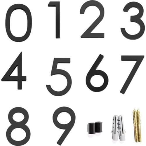 Acrylic 120mm Very Big House Number Door Address Number Zinc Alloy Screw Mounted Outdoor Address Sign #0-9 Door Plates