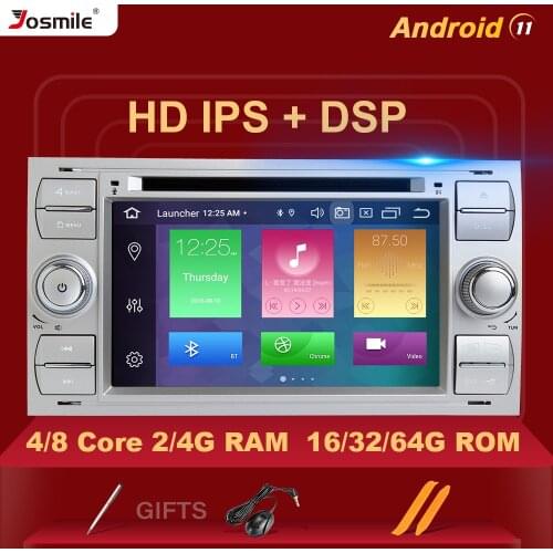 2 din Car Radio Android 11 For Ford Focus 2 Ford Fiesta Mondeo 4 C-Max S-Max Fusion Transit Kuga Multimedia GPS DVD Navigation