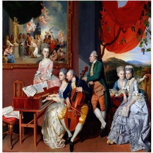 Free shipping classical court figure Music practice canvas print oil painting printed on canvas home wall art decoration picture