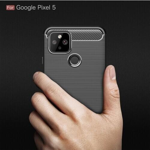 For Google Pixel 5 Carbon Fibre Case For Google Pixel5 Slim Rugged Armor Shockproof Soft Rubber Silicone Phone Cases Cover