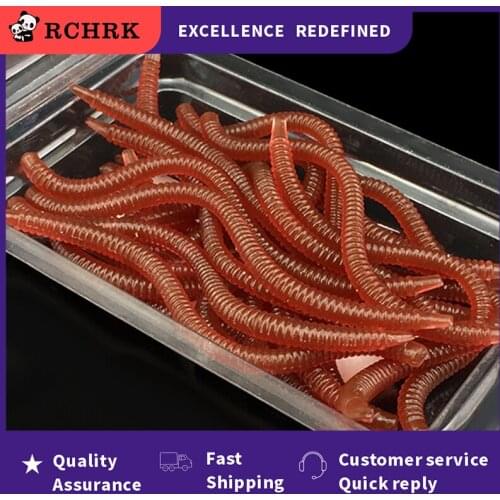 20Pcs Simulation Earthworm Red Fishing Worms Artificial Fishing Worms Fishy Smell Lures Soft Bait 10cm Fishing Tackle Universal