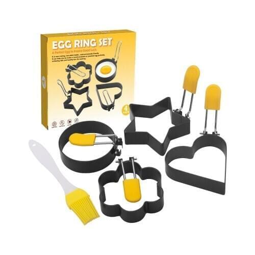 Flower-shaped Metal Fried Egg Pancake Ring Omelette Fried Egg Round Shaper Eggs Mold for Cooking Breakfast Pan Oven Kitchen Tool