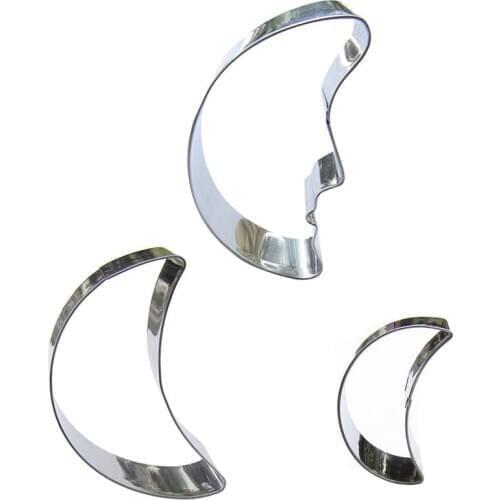 Moon shape 3 piece cookie cutting molds, baking tools, cake decorating soft candy tools