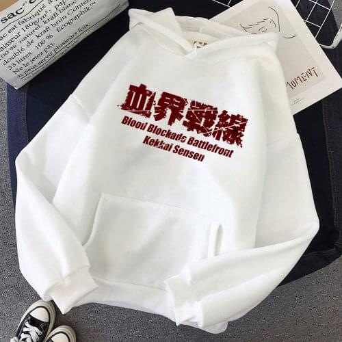 Hot Harajuku Anime Kekkai Sensen Hoodies Loog Sleeve Street Style Hooded Blood Blockade Battlefront Casual Sweatshirt Casual