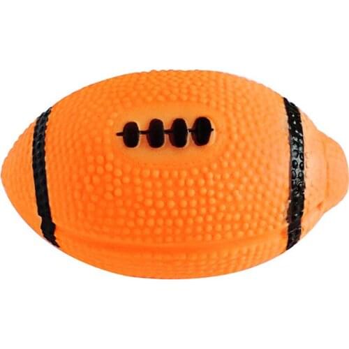 Dog Chewing Toy Rugby Shape Pet Toy Interactive Dog Squeaky Toy Puppy Teeth Cleaning Toy Pet Training Toy Dog Accessories