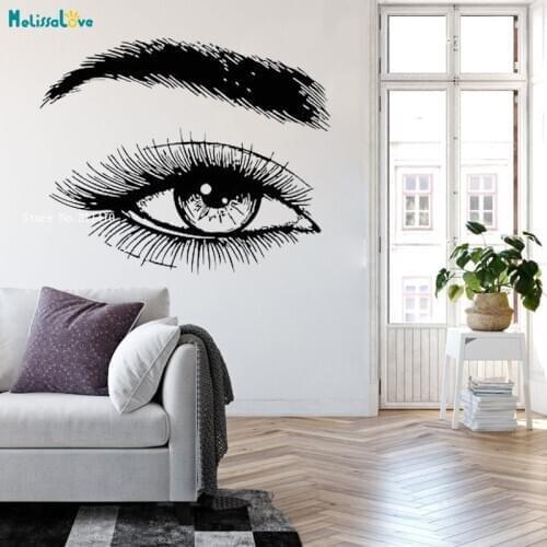Beautiful Girl Lashes Wall Stickers Home Art Living Room Decor Vinyl Window Decals Beauty Salon Murals YT5841