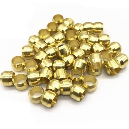 10pcs 3/4/5/6/8/10mm Brass Compression Tube Fitting Sleeve Ferrules Seal Ring