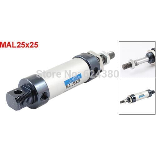 MAL25x25 1/8" PT Join Pipe 25mm Bore 25mm Stroke Single Rob Double Action Mini Pneumatic Air Cylinder