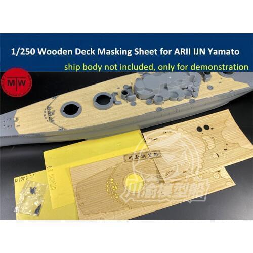 1/250 Scale Wooden Deck Masking Sheet for ARII IJN Yamato Battleship Model TMW00068