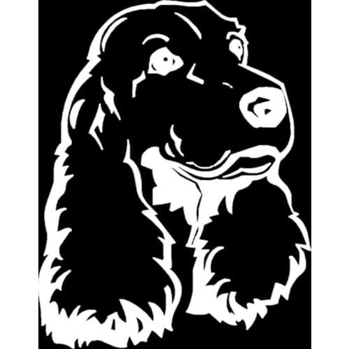 Cute Cartoon Cocker Spaniel Decals Car Decoration Personality Pvc Car Window Waterproof Stickers Black/white, 16cm*13cm