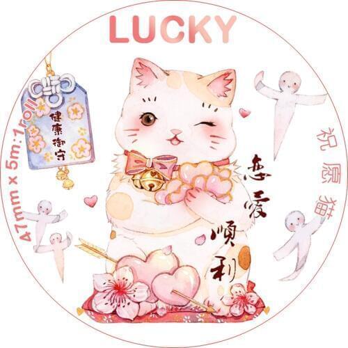 Cute Wishing Cat Washi Tapes Bullet Journal Masking Tape Adhesive Tape DIY Scrapbooking Washi Stickers