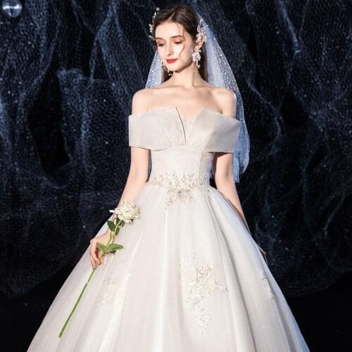 New Simple Wedding Dress Fashionable Sexy Bridal Gowns Backless Off The Shoulder Vestido De Noiva Princessally Wedding Gowns