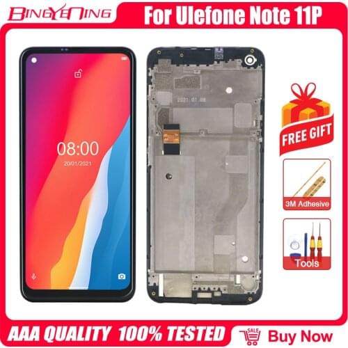 New Original 6.55 Inch Touch Screen+720x1600 LCD Display+Frame Assembly Replacement For Ulefone Note 11P Android 11 Smart Phone