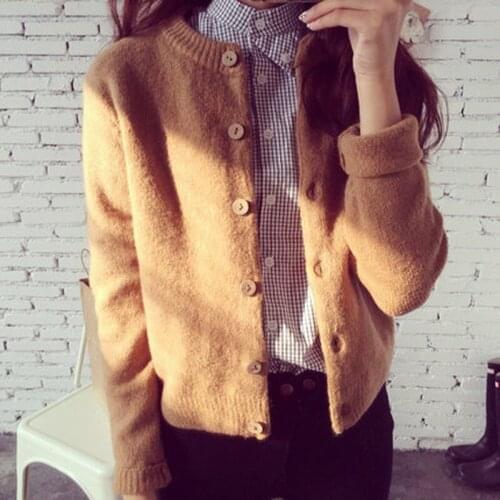 GOOHOJIO 2020 New High Quality Knit Cardigans Women Outwear Single Breasted Autumn Women Sweater Solide Color Tops Cardigans