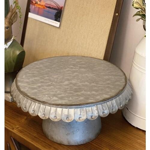 Galvanized Zinc Vintage Retro Decorative Trays Stand