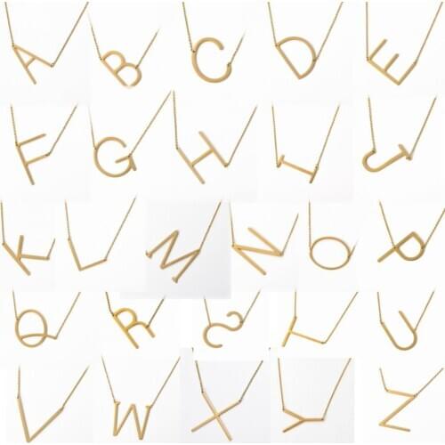 Wholesale 20pcs/lots Stainless Steel Letter Jewelry Necklace Pendant For Women( Leave a message telling me the letter you chose)