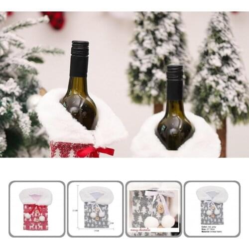 All-matching Knitted Fabric Festive Ambience Wine Bottle Cover for Restaurant