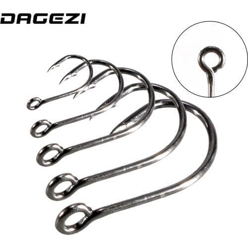 DAGEZI high Carbon Steel Fishing Hook 100Pcs/Lot #4-#12 Fishhooks Durable Pesca barbed hook Fishing Tackle Box