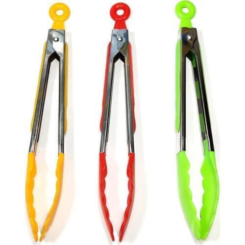 Stainless Steel Silicone Kitchen Tongs BBQ Clip Salad Bread Cooking Food Serving Tongs Restaurant Food Folder Kitchen Tools