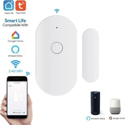 Tuya Smart WiFi Door Sensor Independent Magnetic Door Window Alarm Detector Sensor Smart Life APP Work With Alexa Google Home