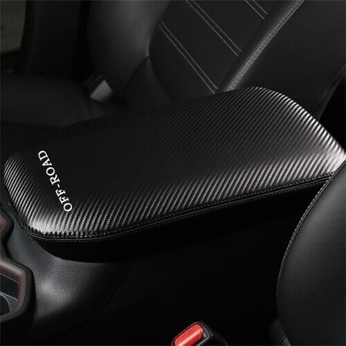 SPEEDWOW Leather Central Armrest Mat Console Armrest Protection Cover For Toyota RAV4 2019 2020 Interior Accessories Black Brown