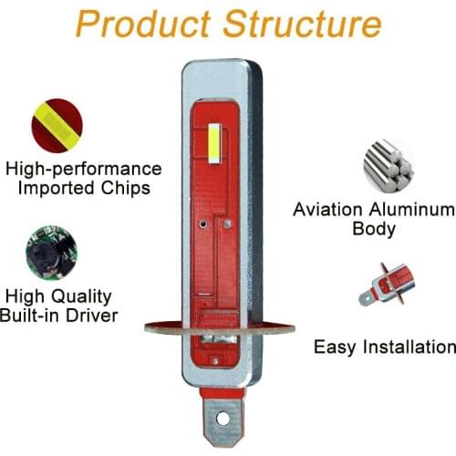 2Pcs Super Bright H1 Led Bulbs Fog Running Light 3000K 6000K 8000K White 4800Lm Univeral Lamp Car Fog Front Head Light