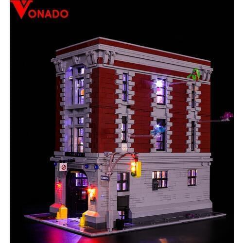 Only Led Light Set Compatible For Lego 75827 Building City Street Ghostbusters Firehouse Headquarters 16001 Blocks LED Toys Gift