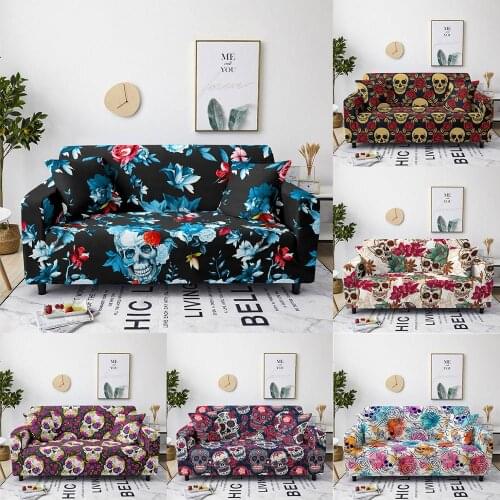 Universal Sofa Covers Sugar Skull Printing Elastic Stretch Couch Cover For Living Room Furniture Protector Cover 1/2/3/4 seater