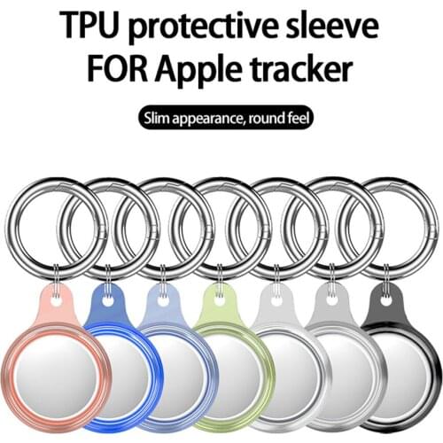 TPU Protection For Apple Airtags Locator Glacier Transparent Protective Sleeve Hollow Pendant With Keychain Protectior Case