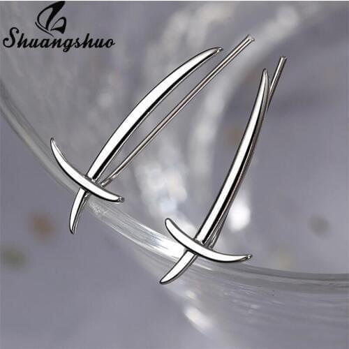 Shuangshuo Japanese and Korean Style Samurai Sword Earrings for Women Simple Fashion Personality Jewelry Lovely Birthday Gifts