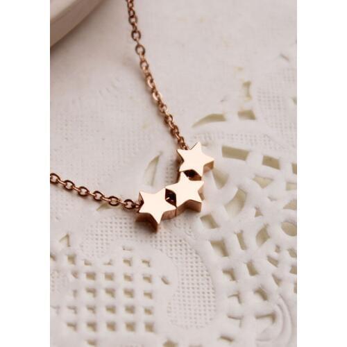 2020 Summer Style Lucky Stars Necklace For Woman Titanium Steel Rose Gold Color Fashion Jewelry Gift Never Fade Free Shipping