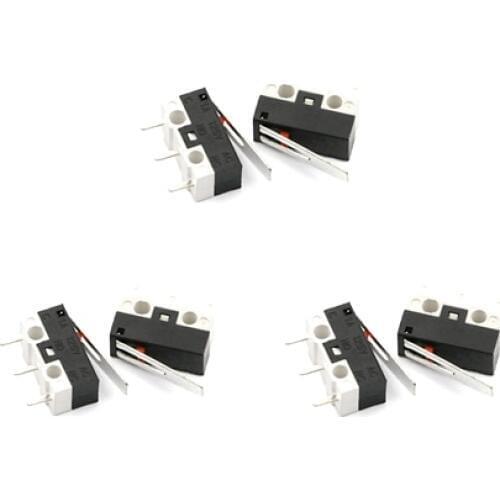 100Pcs Straight 3 Pins Micro Snap-acting Mouse Switch Microswitch With Lever Handle 13.5/16/18/20mm