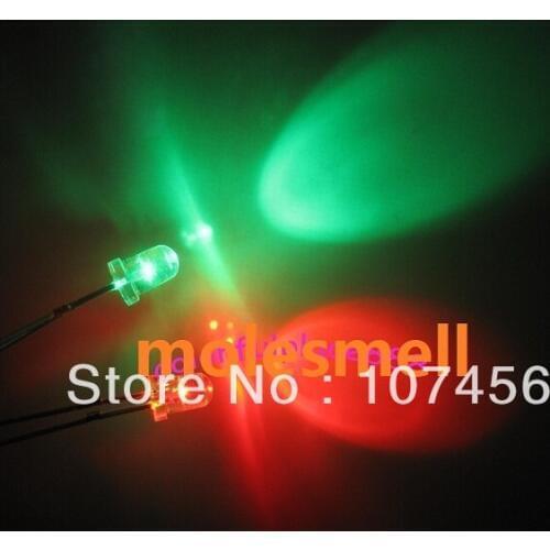 1000pcs/lot free shipping!!! 3mm flashing red/green flash led LED(10000mcd)3mm blinking red/green led 3mm light-emitting diode