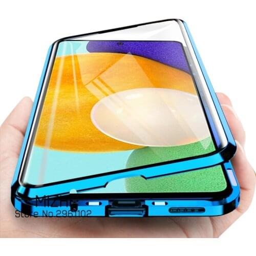 360 Magnetic Flip Case For Samsung Galaxy A52 5G A 52 4G 52A SamsungA52 GalaxyA52 Double-Sided Tempered Glass Phone Covers Coque