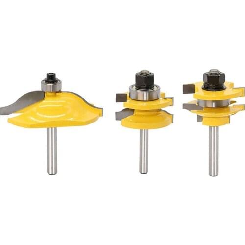 3Pc1/4 Shank Raised Panel Cabinet Door Router Bit Set - 3 Bit Ogee Woodworking Cutter Woodworking Router Bits