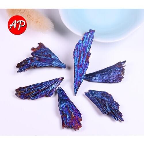 50g a Pack Natural Black Tourmaline Minerals Blue Titanium Aura Quartz Crystal Tail Decor Collect Minerals Divination