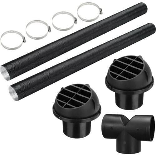 75mm Car Auto Heater Pipe Duct T Piece Warm Air Outlet Vent Hose Clips Set for Parking Heater Webasto Eberspacher