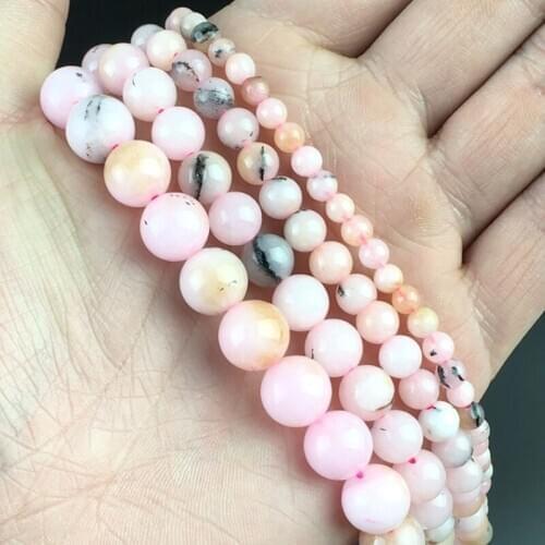 Natural Angelite Stone Morgan Moss Beads Smooth Round Loose Spacer Bead For Making Jewelry DIY Bracelet 15'Strand 4/6/8/10/12mm