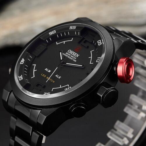Digital quartz Men Business Wristwatches Waterproof Black Military man Watch Fashion Sport Alarm male Clocks relogio masculino
