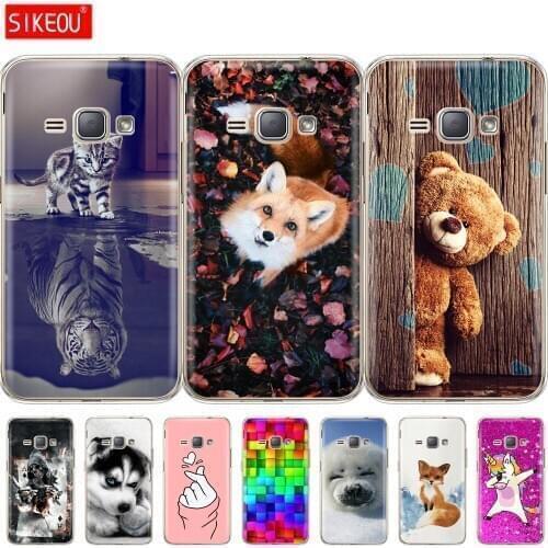 Silicon Phone Case For Samsung Galaxy J1 2016 J120 J120F SM-J120F case Soft TPU Back Cover protective printing transparent coque