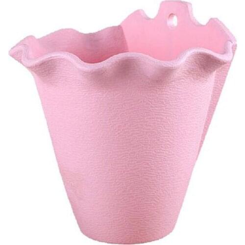Flowerpot Plastic Ruffled Edge Ruffle Garden Pots Wall-mounted With A Water Barrier And Leaking Holes Planting Pot
