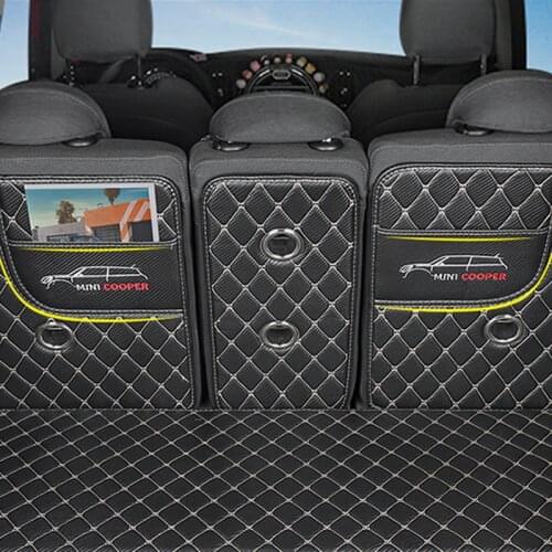 For MINI Cooper F54 F55 F56 F60 R55 R56 R60 Clubman Car Accessories interior styling Car Trunk Mat Fully Wrapped Protective Pad