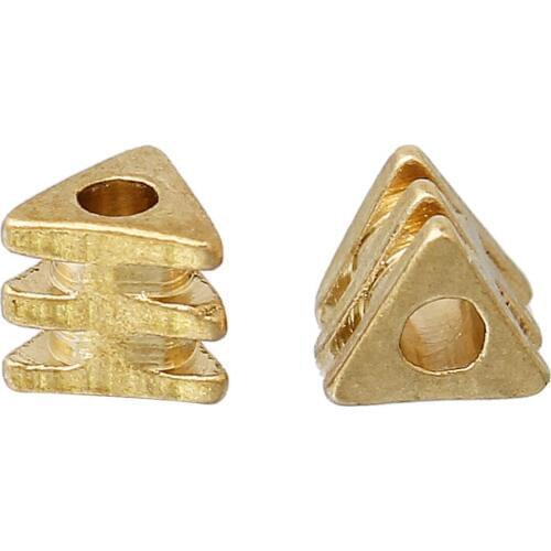 Doreen Box Copper Spacer Beads Triangle Brass Blank About 3.5mm(1/8")x 3mm(1/8"),Hole:Approx 1.2mm,200 PCs 2015 new