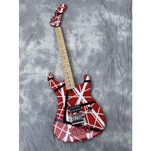 Electric guitar, striped 5150 eddie van halen tribute guitar, quality guitars