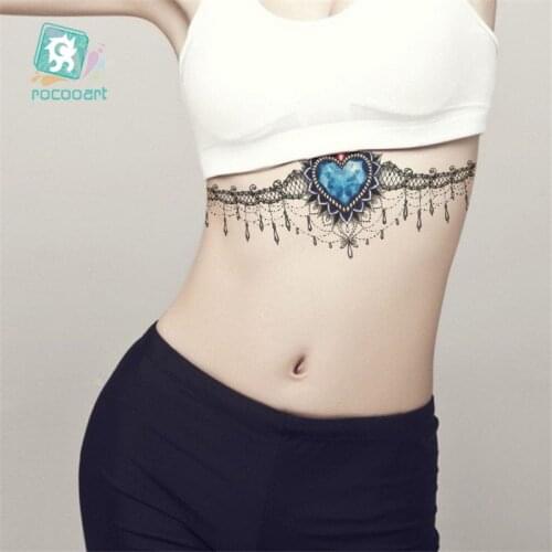 Hot sale 2021 Super Blue gems Tattoo Waterproof Body Temporary Fake Butterfly wings Back Cheast Sternum Tatoo Sticker