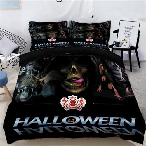 Halloween 3D Bedding Sets series Bedlinen Queen King Size super king Duvet Pillowcases cover Set Skeleton pattern for adults