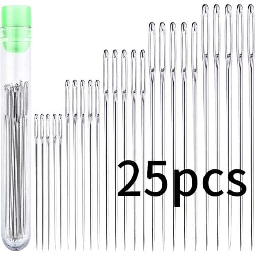 25pcs 5 Sizes Sewing Needless Household Funiversal Stainless Steel Darning Hand Sewing Needles Embroidery Tool DIY Accessories