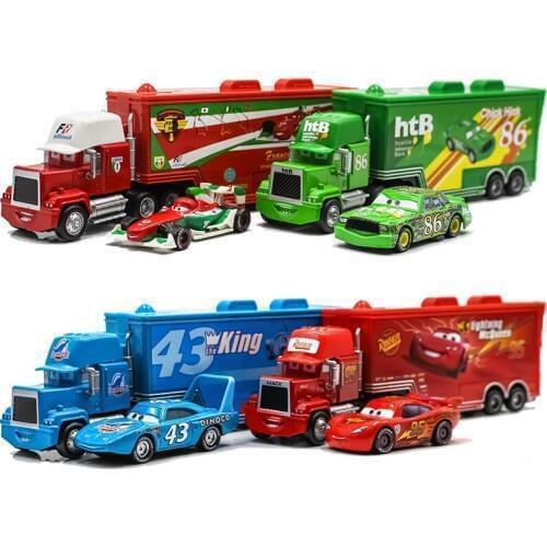 Disney Toys Disney Pixar Cars 3 Lightning McQueen Jackson Storm Cruz Mater Mack Uncle Truck 1:55 Diecast Metal Car Model Toys
