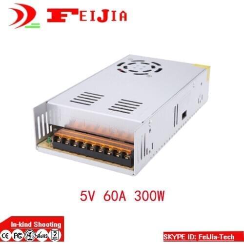DC 5V 60A 300W Switching Power Supply Transformer for LED Strip Light Display 110V 220V AC to DC 5V
