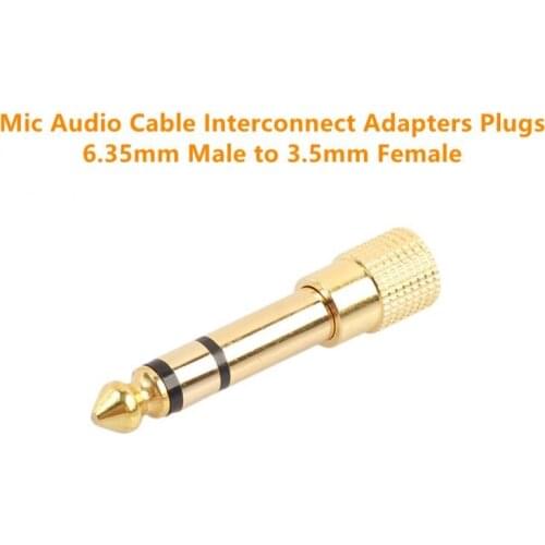 1/3/5 Pcs 6.35mm Male To 3.5mm Female Jack Mic Microphone Transform Cable Adapter Fast Shipping
